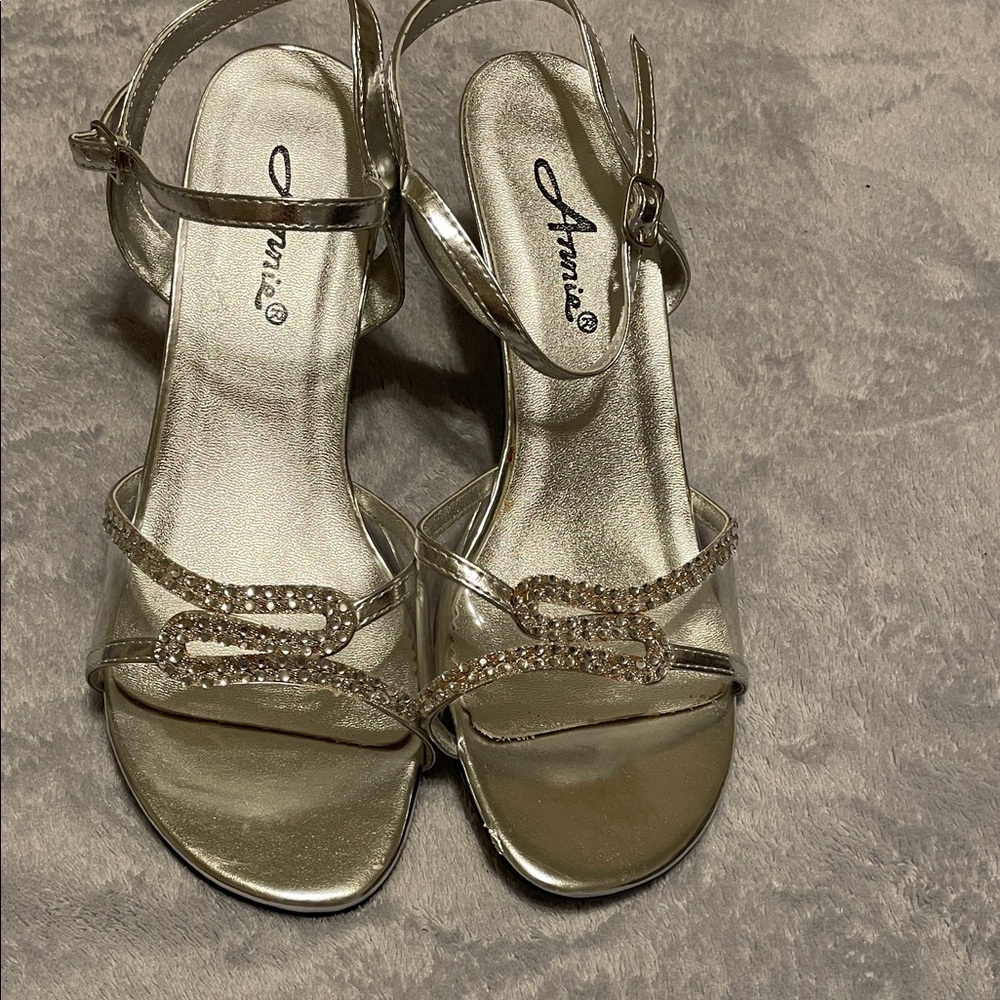 Annie Metallic Silver Strappy Sandals
